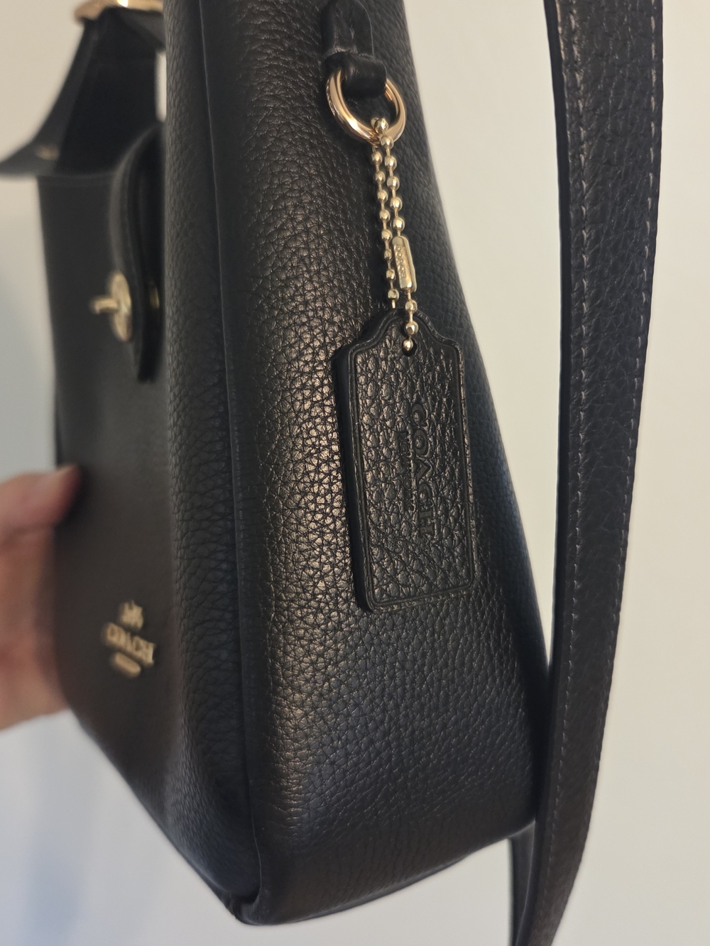 COACH Black Pebbled Leather Hadley mini - Picture 5 of 11